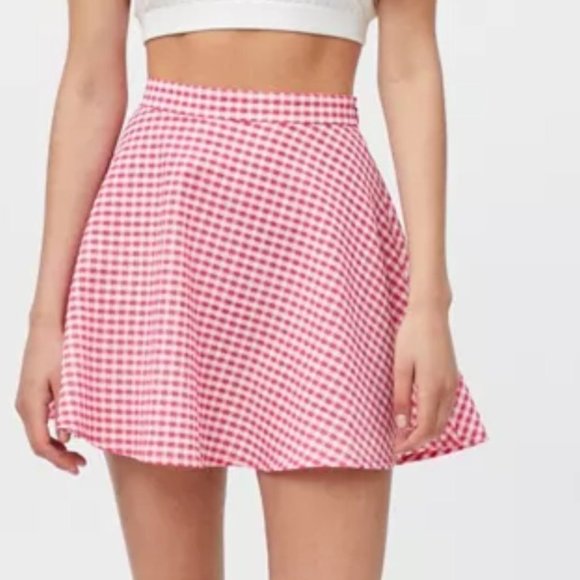 Urban Outfitters Dresses & Skirts - Urban Outfitters Angie Gingham Printed A-Line Circle Mini Skirt Size S NWT